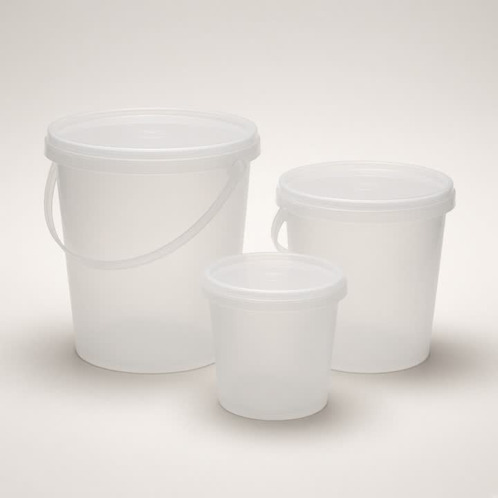 BUCKET WITH LID-25 LITTER- ESQUBE- CLEAR